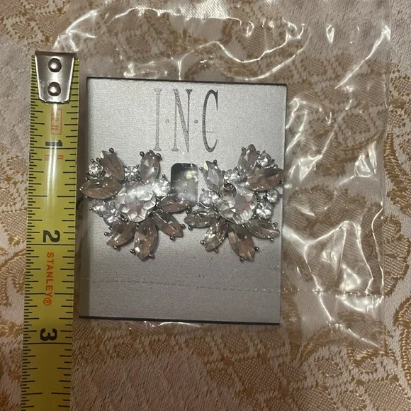 NWT I.N.C. Crystal Stud XL Earrings - Picture 4 of 5